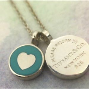 Tiffany and Co. Blue Heart Pendant Necklace